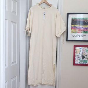 Topshop midi dress with tie sleeves and